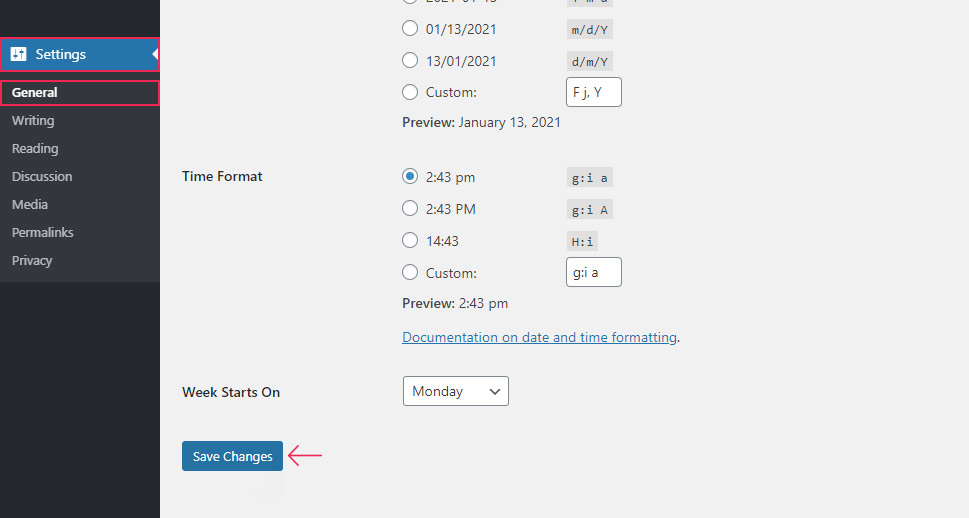 Settings General