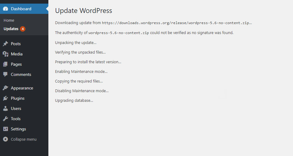 Update WordPress