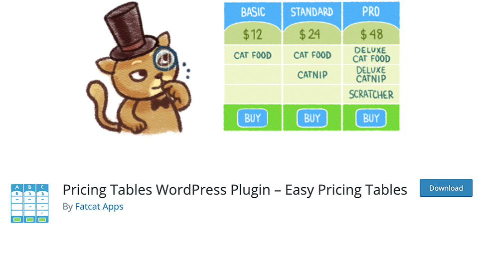 Easy Pricing Tables