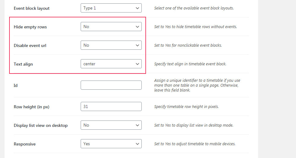 Main Config Additional Options