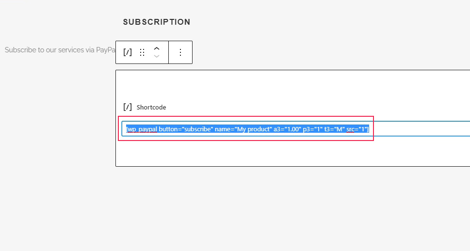 Paste Shortcode