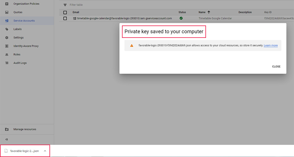 Private Key Download