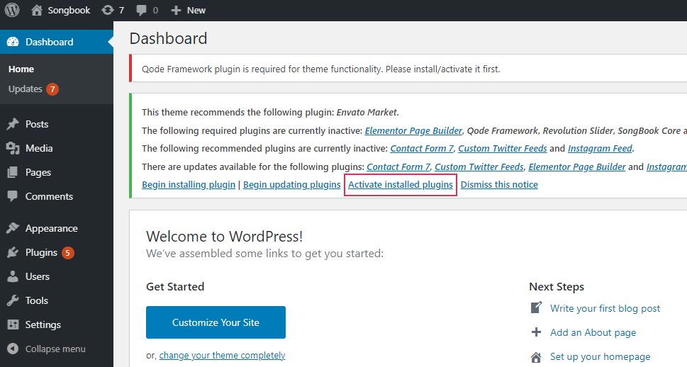 Timetable Activate Plugins