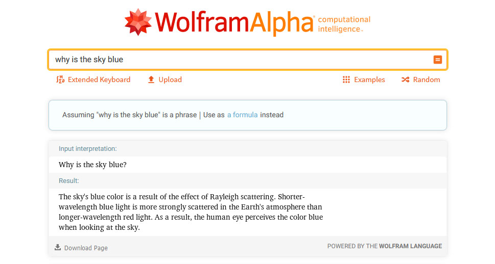 WolframAlpha Answer