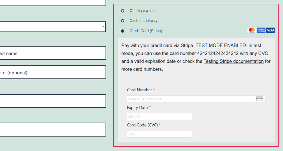 Payment processor on your checkout page