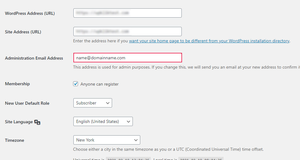 Admin Email Address Change