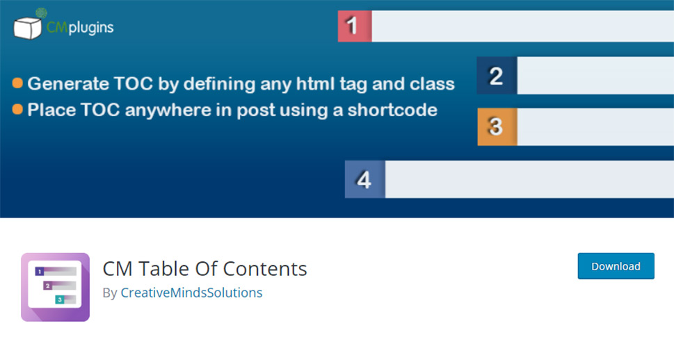 CM Table Of Contents