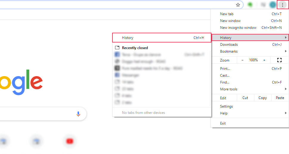 Chrome Clear History