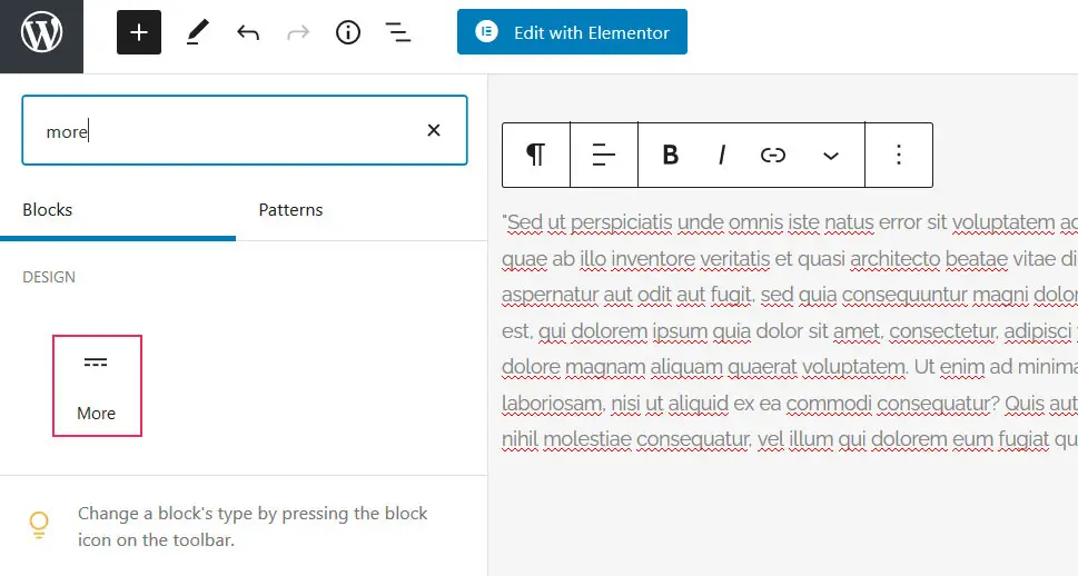 Gutenberg More Block