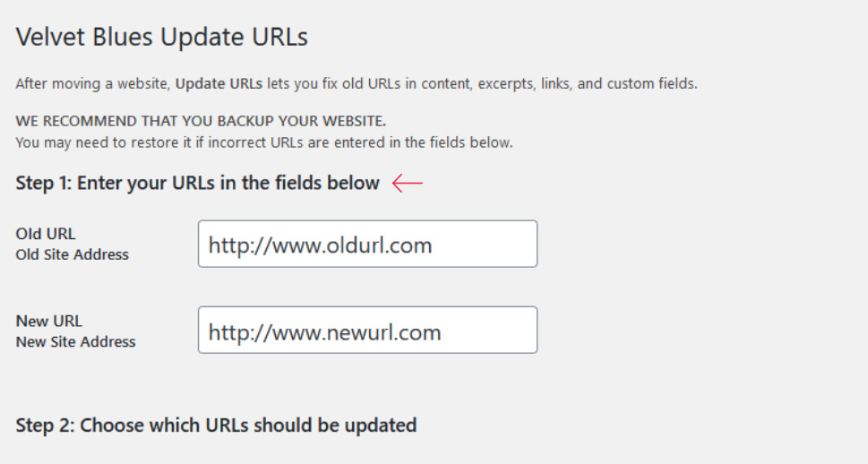 Update your website URLs