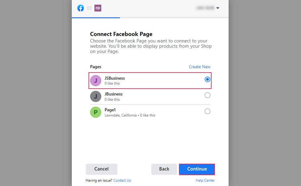Connect Facebook Page
