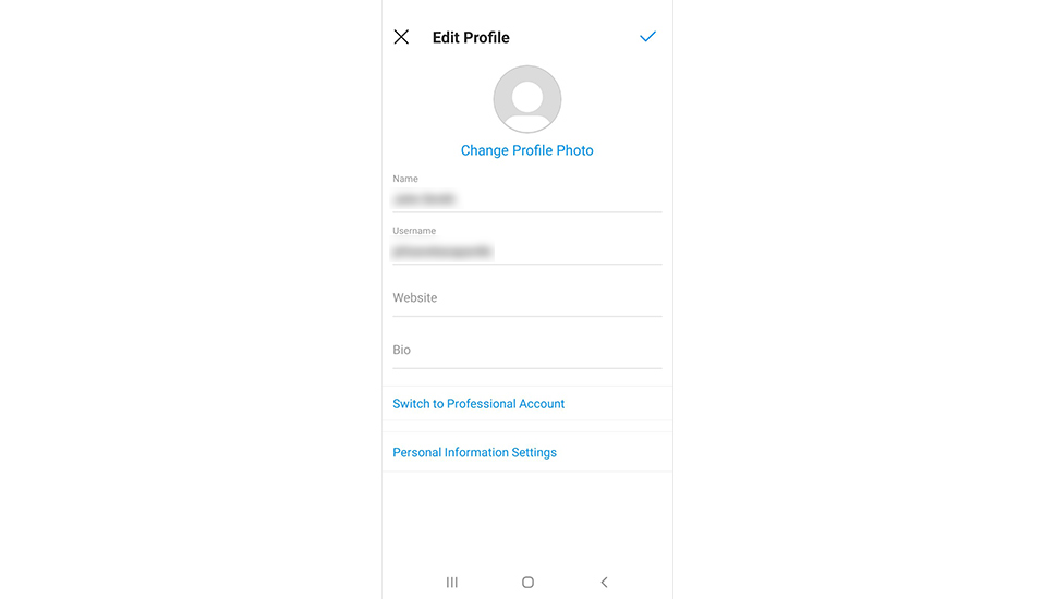 Instagram Edit Profile
