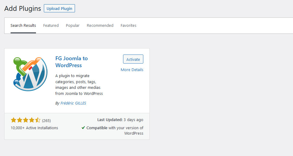 FG Joomla to WordPress