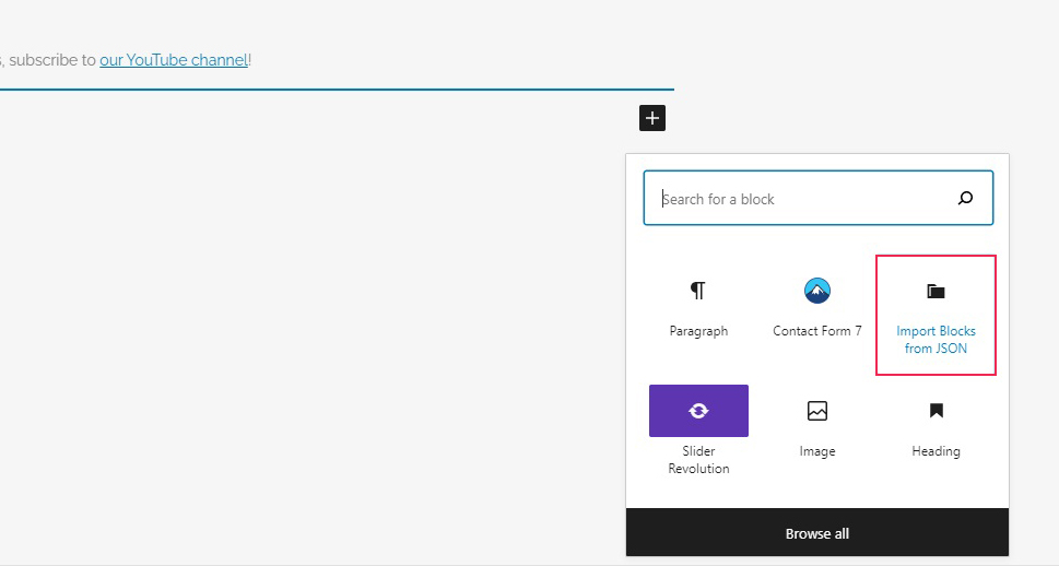 Plugin Import Blocks From JSON