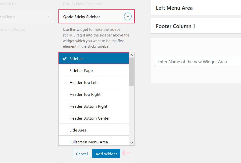 Qode Widget Sidebar