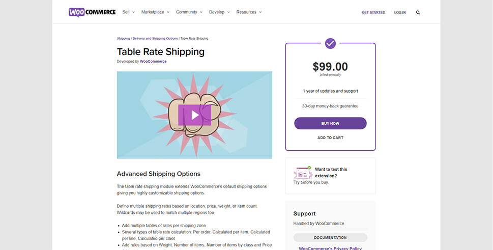 WooCommerce Table Rate Shipping