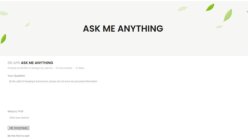 Ask Me anonymously