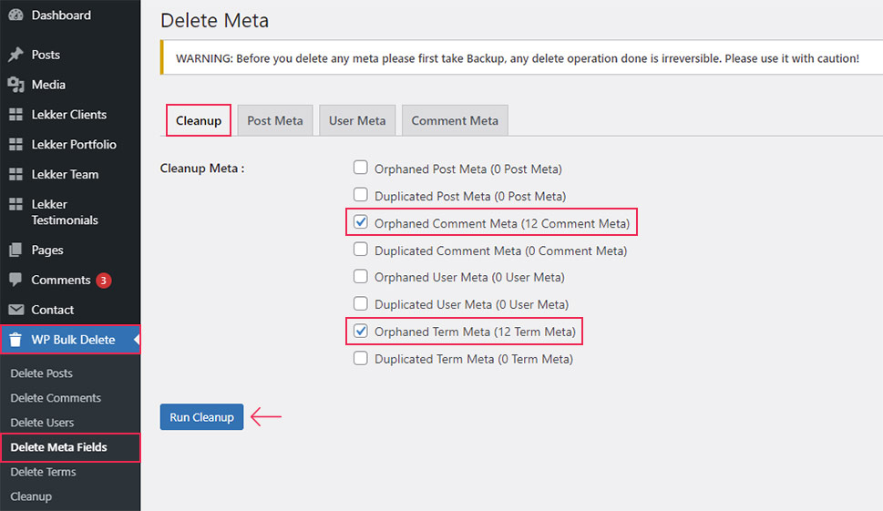 Delete Meta Fields