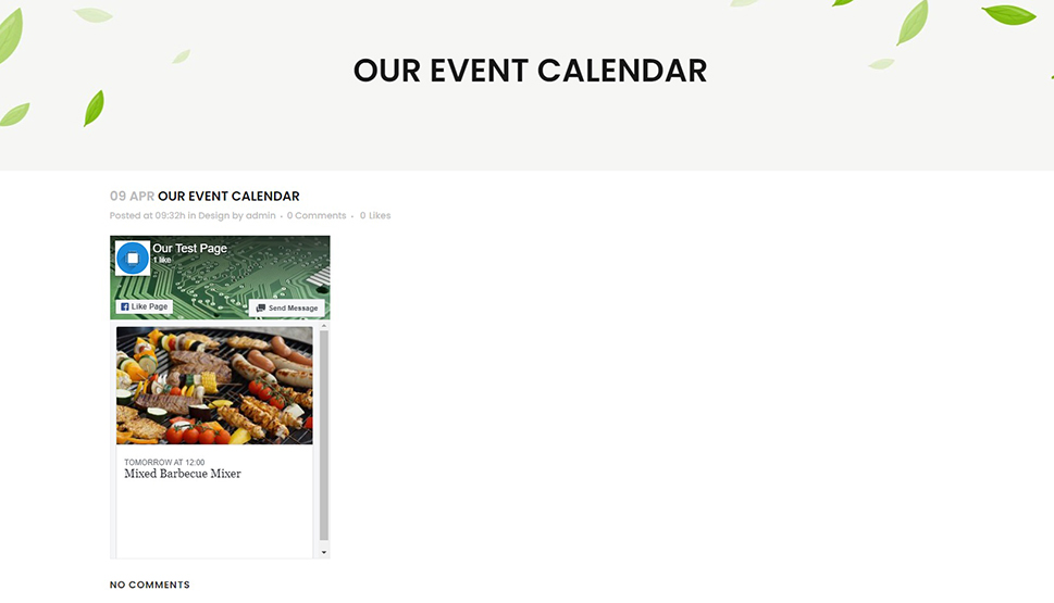 Event Calendar Preview
