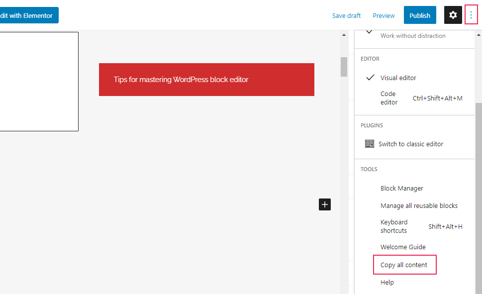 Gutenberg Copy All Content