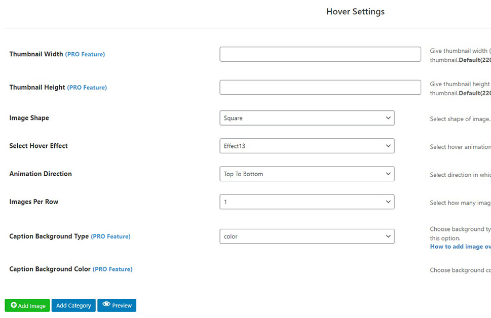 Hover Settings
