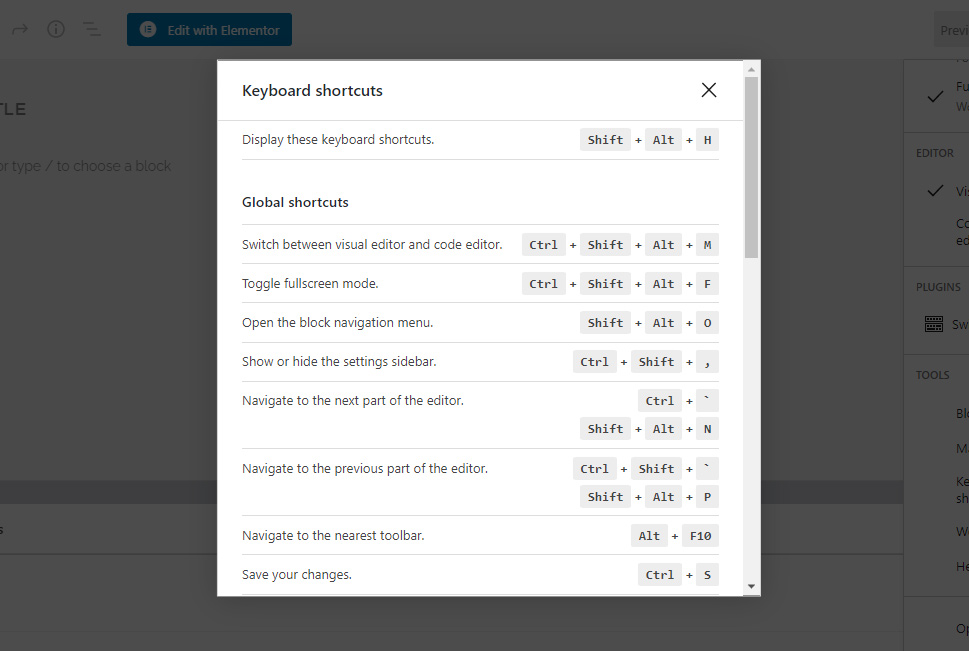 Keyboard Shortcuts