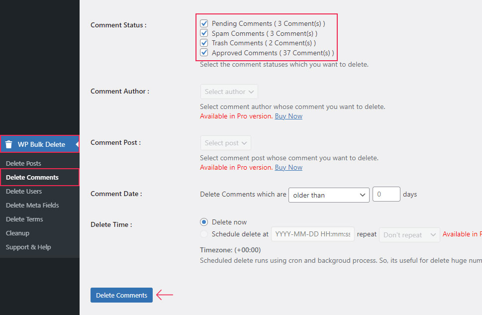WP Bulk Delete Comments