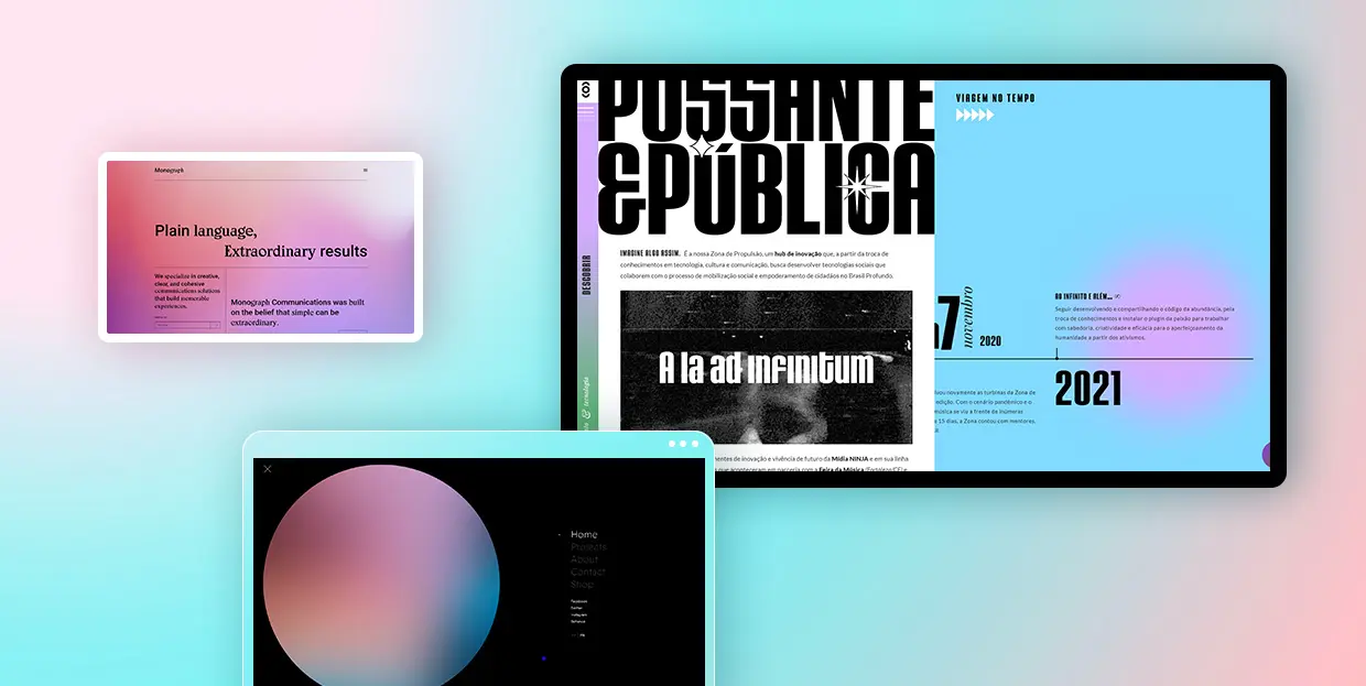 24 Beautiful Examples of Gradient Websites - Qode Interactive