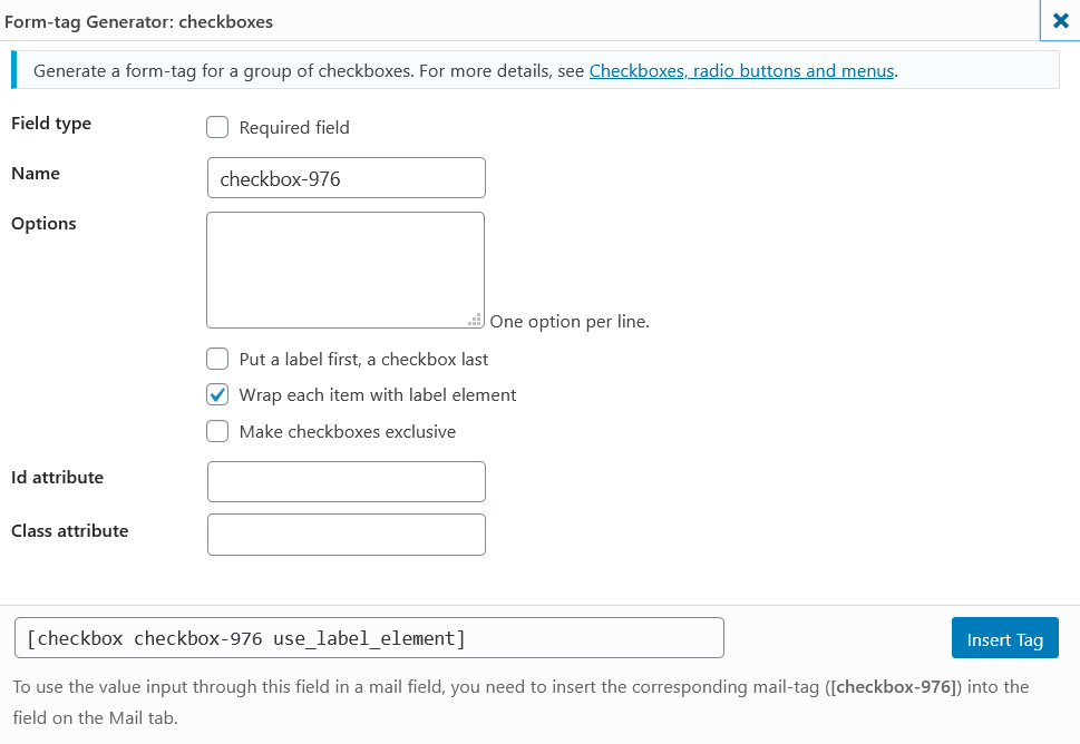 Contact Form 7 Checkboxes