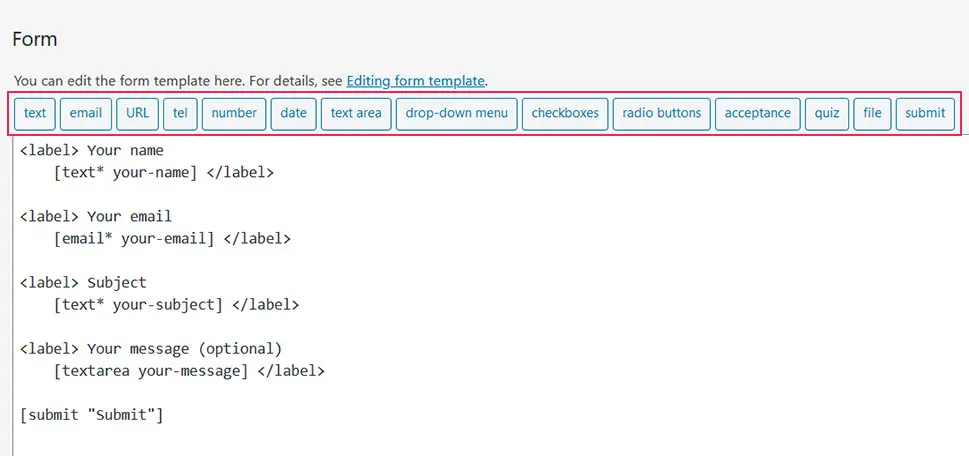 Contact Form 7 Fields