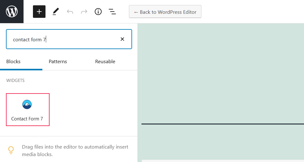 Contact Form 7 Gutenberg
