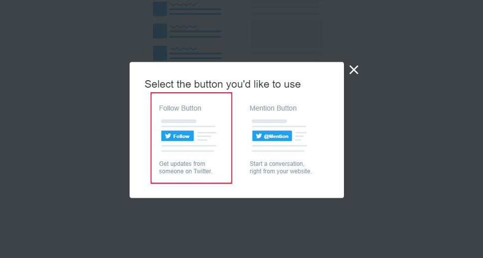 official twitter follow button