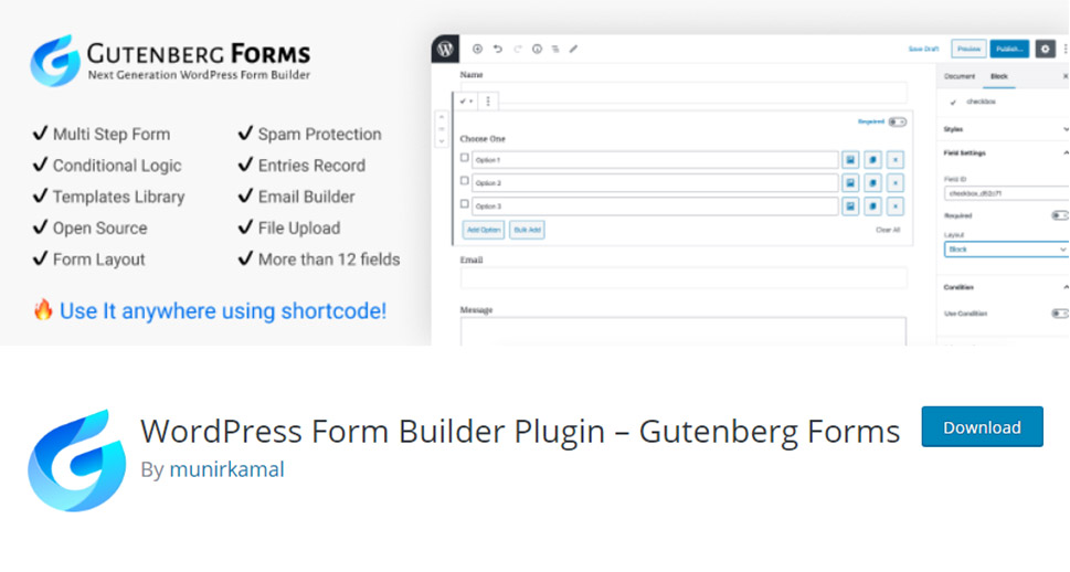 Gutenberg Forms