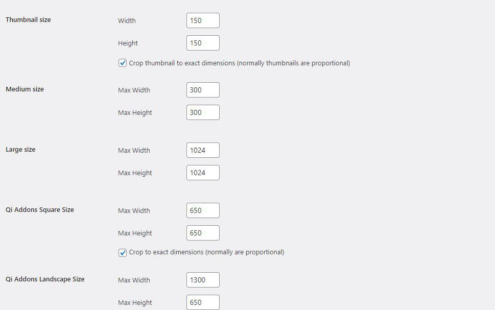 Media Sizes