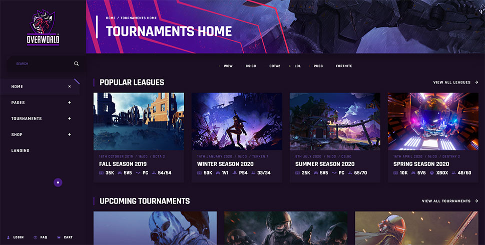 Gaming WordPress Theme - Twitch and  Integration