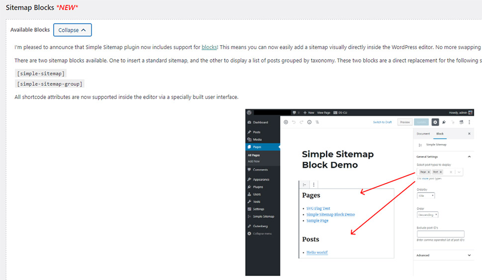 Sitemap Blocks