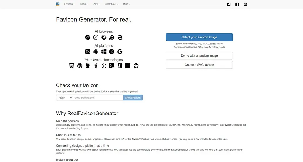 The Real Favicon Generator