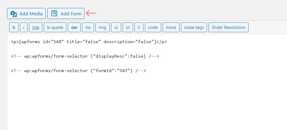 WPForms Classic Editor