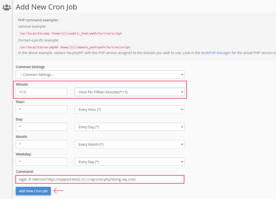 Add New Cron Job