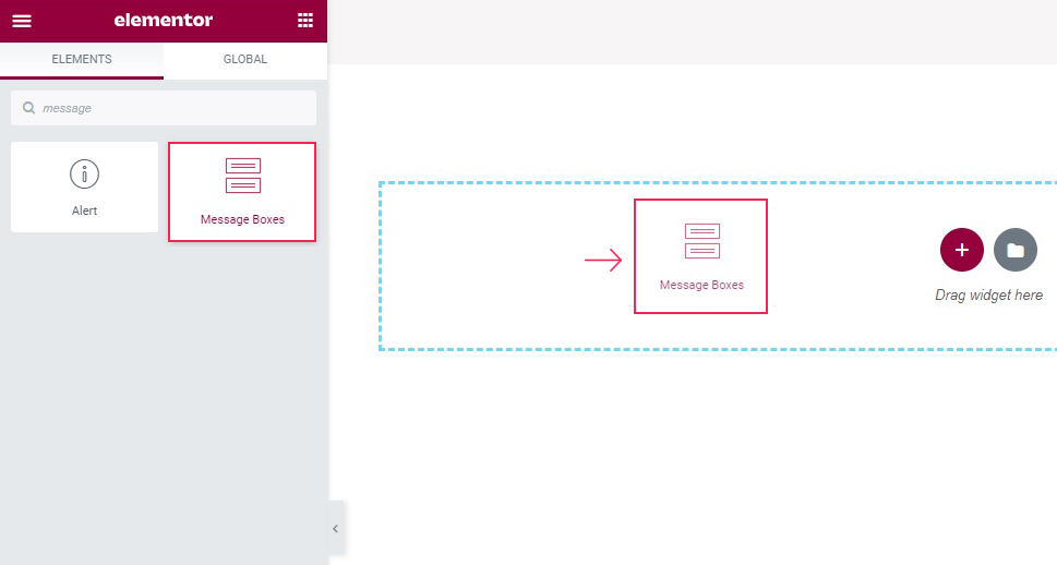 Drag Message Box Element