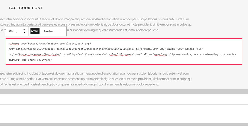 Embed Facebook Paste Code