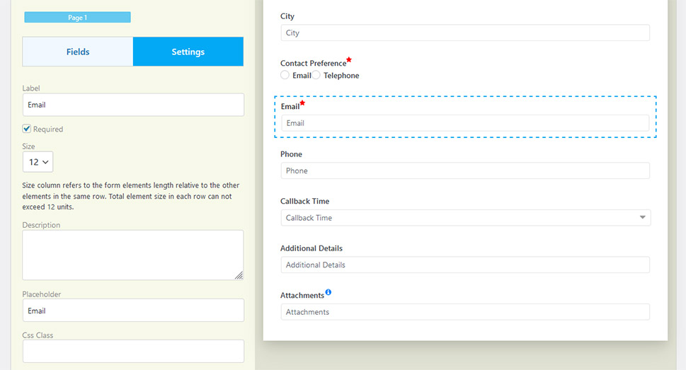 Form Settings