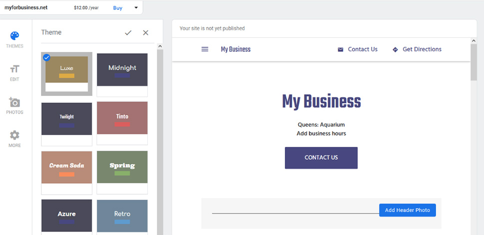 Google My Business’ Website Builder