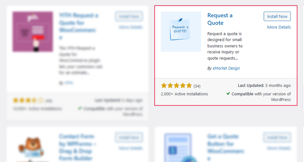 Request a Quote plugin