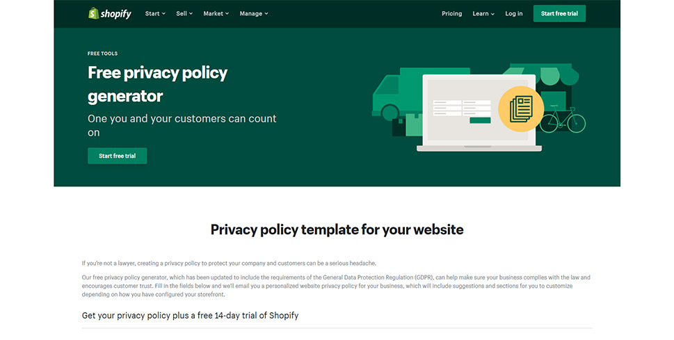 Shopify’s Privacy Policy Generator