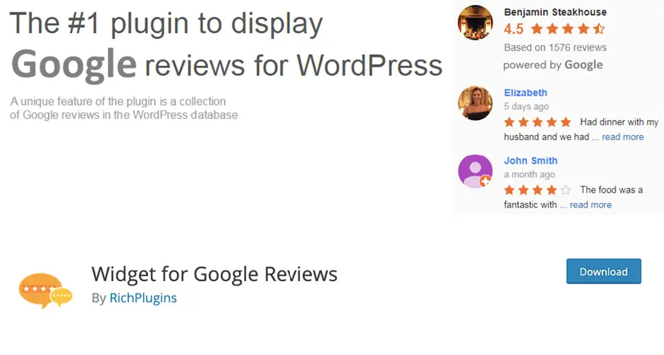 Widget for Google Reviews