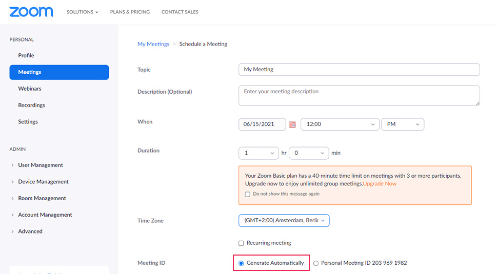 Zoom Generate Automatically