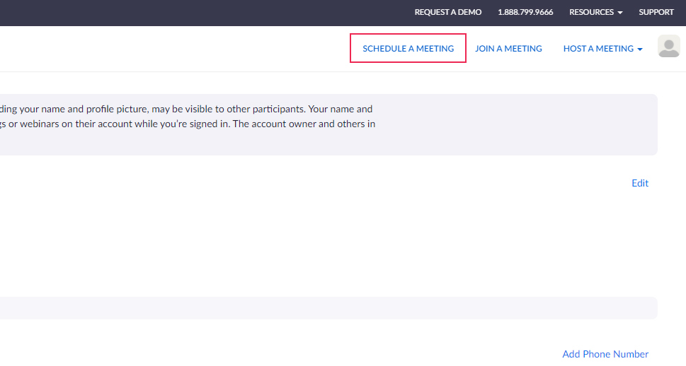Zoom Schedule a Meeting