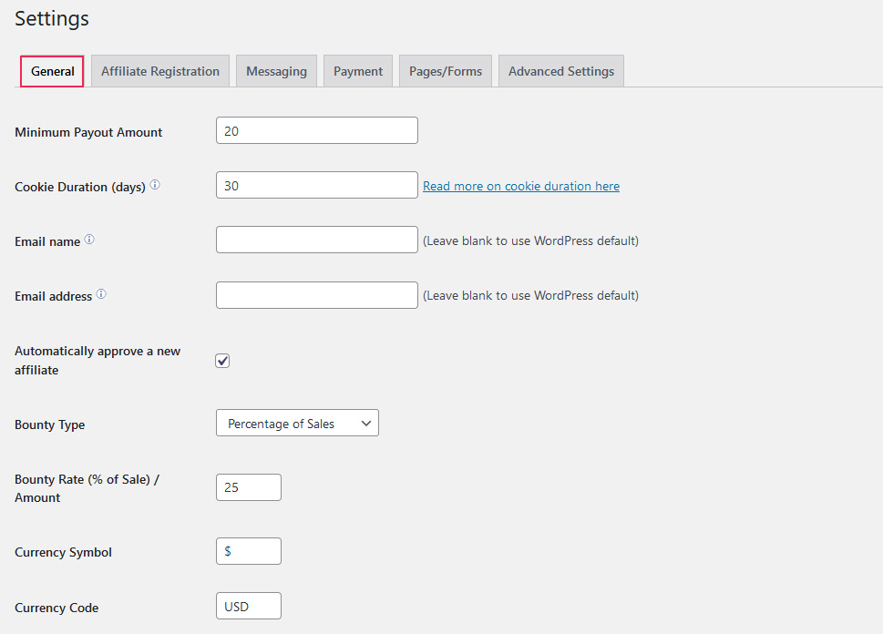 General Settings