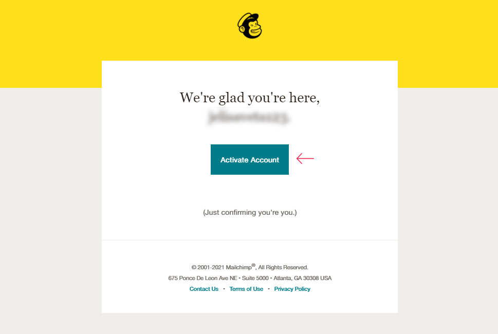 MailChimp Activate Account